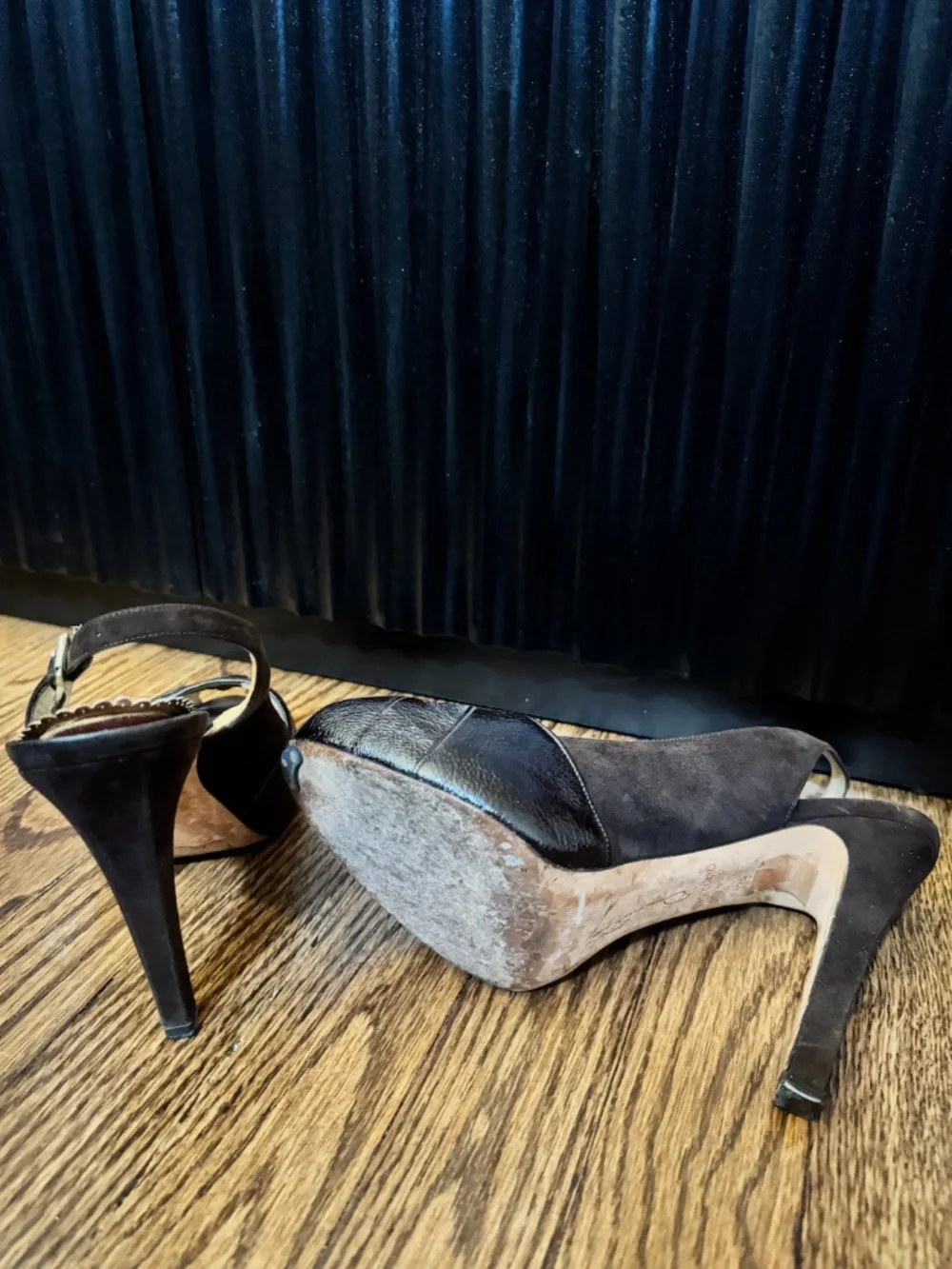 Oscar De La Renta Brown Leather/Suede Pumps Size 38